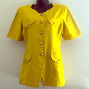 A yellow flared button down!